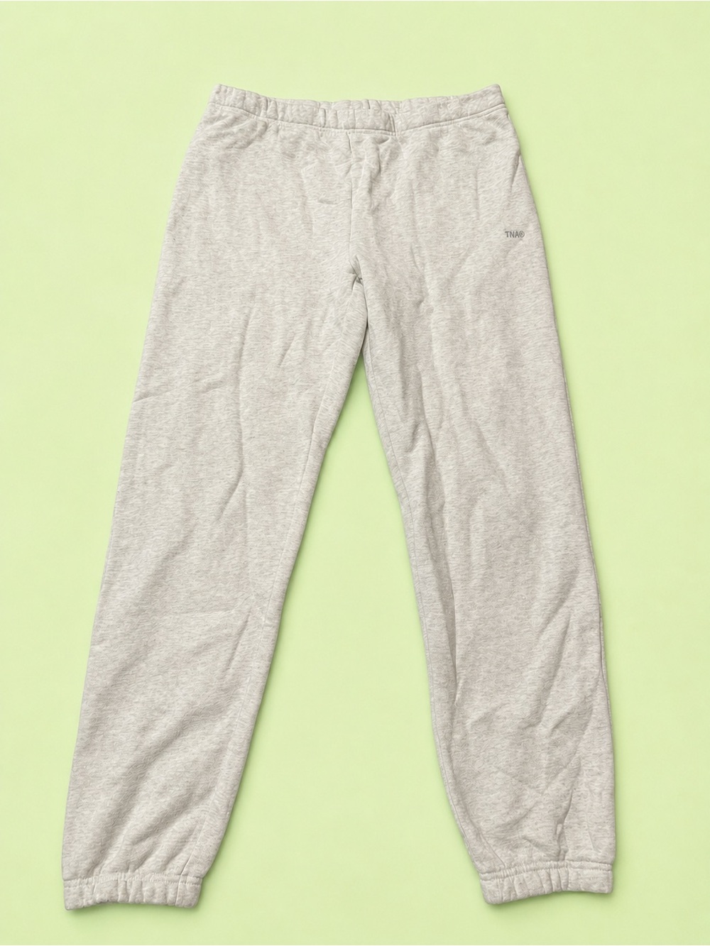 BNWT TNA cozy fleece sweats snug fit heather cloud white  size large